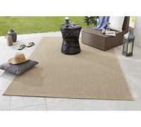 NORTHRUGS Alfombra para interior y exterior, 120 x 170 cm, resistente a la intemperie, moderna, lisa, diseño liso, para balcón, terraza, jardín, jardín de invierno, salón, resistente al agua en beige