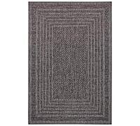 NORTHRUGS Alfombra para interior y exterior Limonero, 120 x 170 cm, tejido plano, aspecto de sisal, diseño escandaloso, resistente a la intemperie, para balcón, terraza, jardín de invierno, cocina, alfombra de baño, alfombra de salón, resistente al agua en gris oscuro