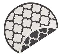 NORTHRUGS Alfombra redonda Palermo para interiores y exteriores, 140 cm, reversible, resistente a la intemperie, diseño gráfico, para balcón, terraza, jardín, jardín, jardín, salón, resistente al agua, color negro y crema