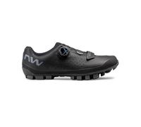 Northwave Hammer Plus Wide Hombre - Zapatillas MTB XC de Ciclismo | Suela Jaws EVO con Cierre SLW3 y Velcro, Negro EU 45