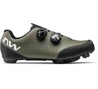 Northwave Rebel 3 Zapatillas MTB Hombre - Suela Carbono XC 12, Doble SLW3, Transpirables, Ajuste Preciso, Verde EU 44.5