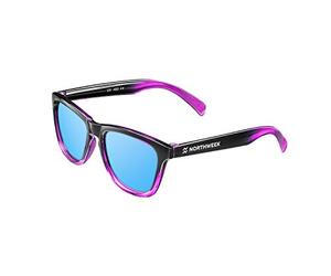 NORTHWEEK Kids Salina - Gafas de Sol para Niño y Niña, Polarizadas, Negro&Rosa/Azul Hielo