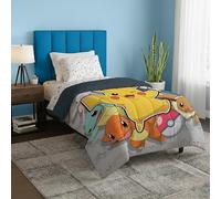 Northwest - Juego de Cama Completo tamaño Twin (Individual) de Pokémon, Pikachu, Squirtle, Eevee y Charmander, Ropa de Cama de Anime para niñas y niños, Battle Squad