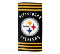 The Northwest Company Northwest NFL Pittsburgh Steelers Stripes - Toalla de Playa (76,2 x 152,4 cm), Color Negro