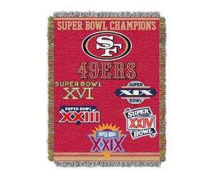 Northwest NFL San Francisco 49ers - Manta de Tapiz Tejido conmemorativo, 48 x 60 Pulgadas, Color Rojo