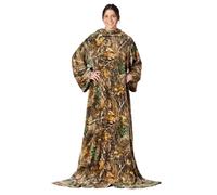 NORTHWEST Realtree Edge - Manta cómoda para Adultos, Tacto de Seda, con Mangas, 48 x 71 Pulgadas