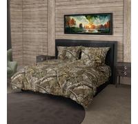 NORTHWEST Realtree Full Size, Bed in a Bag Set, 1 Comforter, 1 Fitted Sheet, 1 Flat Sheet, 2 Pillowcases, All Seasons, Camo Bedding, APX