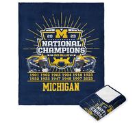 Northwest Silk Touch Throw Blanket Michigan Wolverines 2023 FBC National Champions-Manta de Tacto de Seda, Unisex, Fisura, 50" x 60"