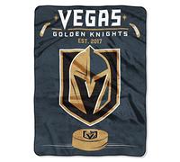 Northwest The Company NHL Vegas Golden Knights Inspired Raschel Manta, 60 x 80 Pulgadas, Color Negro