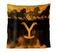 Northwest Yellowstone - Almohada de Terciopelo, 16 x 16 Pulgadas, Caballos Salvajes