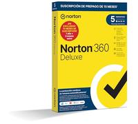Norton 360 Deluxe 2026 - Antivirus Software para 5 Dispositivos y 15 Meses de Suscripción con Renovación Automática, Secure VPN y Gestor de Contraseñas, para PC, Mac Tableta y Smartphone