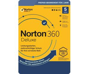 Norton 360 Deluxe, 50 GB de copia de seguridad en la nube, 5 dispositivos, 1 año, SIN SUSCRIPCIÓN