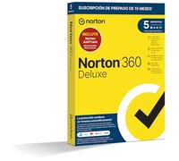Norton 360 Deluxe Norton AntiTrack 2025 Antivirus Software para 5 Dispositivos y 15 Meses de Suscripción con Renovación Automática, Dark Web Monitoring, Secure VPN y Gestor de Contraseñas