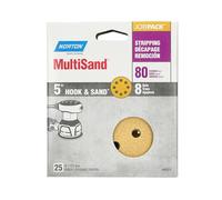 Norton 49223 12,7 cm 8 agujero P80 gancho y bucle discos, 25-Pack por Norton Co.