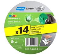 Norton Expert - Discos de lija (125 x 18 mm, tecnología Multi-Air, grano 80, 14 unidades)