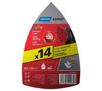 Norton Expert - Hojas de lija triangulares (102 x 152 mm, grano 120, 14 unidades)