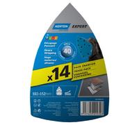 Norton Expert - Hojas de lija triangulares (102 x 152 mm, grano 40, 14 unidades)
