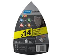 Norton Expert - Hojas de lija triangulares (102 x 152 mm, granos surtidos, 14 unidades)