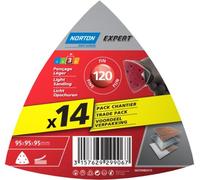 Norton Expert - Hojas de lija triangulares (95 mm, grano 120, 14 unidades)