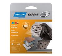 Norton Expert - Juego de 5 discos de lijar (autoadhesivos, 125 mm de diámetro, grano 180, tecnología Multi-Air)
