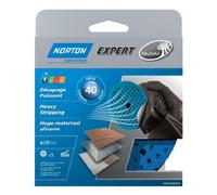 Norton Expert - Juego de 5 discos de lijar (autoadhesivos, 150 mm de diámetro, grano 40, tecnología Multi-Air)