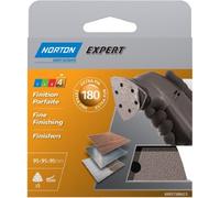Norton Expert - Lote de 5 triángulos de lija perforados (6 agujeros, autoadhesivos, 95 mm de diámetro, grano 180)