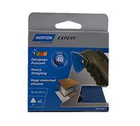 Norton Expert - Lote de 5 triángulos de lija perforados (6 agujeros, autoadhesivos, 95 mm de diámetro, grano 40)