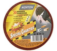 Norton - Lote de discos para amoladora (20 unidades, 125, autoadherentes, granos variados)
