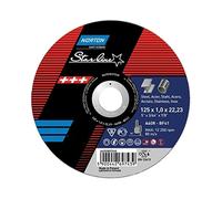 Norton Vulcan - Discos de corte de acero inoxidable (125 mm, 125 x 1,0 x 22,23, 25 unidades)