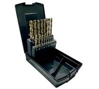 NORTOOLS 19 Piezas HSS M35 Cobalto 5% Brocas DIN338 con punto de división 135 ° 1-10 mm x 0,5 mm (Tamaño único, Grupo 4-Quality Plus)