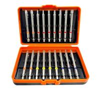 NORTOOLS Juego de 18 piezas puntas de destornillador largo CrV de 90 mm con mango hexagonal