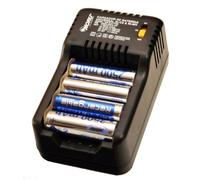 NORU Cargador con 4 Pilas Recargables AA 2500 mAh para AA, AAA y 6F22 - 1.5V y 9V volts
