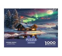 Noruega Aurora Puzle Regalo Creativo Decoración del Hogar 1000 Piezas Aurora Boreal Rompecabezas Juego De Habilidad para Adultos Y Niños A Partir De 14 Años 70x50cm/1000pcs