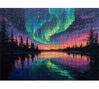 Noruega Aurora Puzzle 5000 Piezas Adultos, Rompecabezas con Letras en la Parte Posterior - Piezas Que Encajan Perfectamente, Reto de Concentración, Regalo para Mujer y Decor, 156.5 x 105.5 cm w0-691