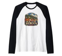 Noruega Bergen Souvenir Bergen Camiseta Manga Raglan
