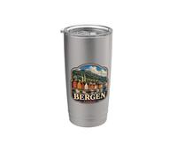 Noruega Bergen Souvenir Bergen Vaso térmico de acero inoxidable de doble pared