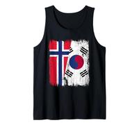 Noruega Corea del Sur Media Bandera Noruega Corea del Sur Camiseta sin Mangas