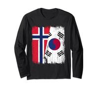 Noruega Corea del Sur Media Bandera Noruega Corea del Sur Manga Larga