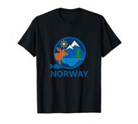 Noruega - Diseño de Naturaleza nórdica con Alces, montañas y fiordos Camiseta