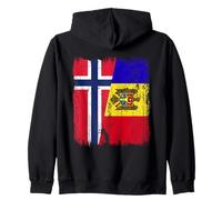 Noruega Moldavia Media Bandera Noruega Moldova Heritage Sudadera con Capucha