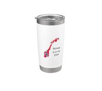 Noruega Norwegian is in my DNA Travel Gift Idea Cumpleaños Vaso térmico de acero inoxidable de doble pared