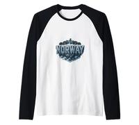 Noruega Orgullo Norse Ship Noruego Vela Escandinavia Norge Camiseta Manga Raglan