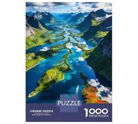 Noruega Puzzle 1000 Piezas Cartón Puzzle Grande Adulto Difícil Fiordos noruegos Coleccionable Padres E Hijos 70x50cm/1000pcs