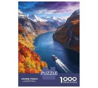 Noruega Puzzle 1000 Piezas Cartón Puzzle Grande Adulto Difícil Fiordos noruegos Coleccionistas Padres E Hijos 70x50cm/1000pcs