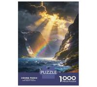 Noruega Puzzle 1000 Piezas Cartón Puzzle Grande Adulto Difícil Fiordos noruegos Puzzle Familiar Navidad 70x50cm/1000pcs