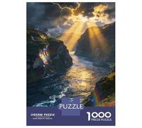 Noruega Puzzle 1000 Piezas Cartón Puzzle Grande Adulto Difícil Fiordos noruegos Puzzle Familiar Rompecabezas Familiar 38x26cm/1000pcs