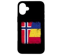 Noruega Rumania Media Bandera Noruega Herencia rumana Carcasa para iPhone 16 Plus