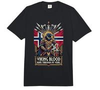 Noruega Sangre vikinga Corre por mis Venas Hacha Guerrero Cuervo Comfort Colors Adult Heavyweight T-Shirt