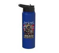 Noruega sangre vikinga corre por mis venas Hacha guerrero cuervo Stainless Steel Insulated Water Bottle