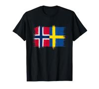 Noruega Suecia Banderas Orgulloso Aficionado Sueco Noruego Camiseta